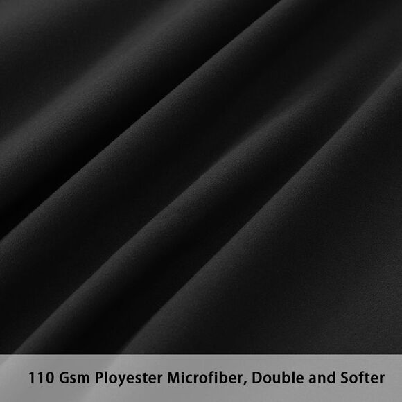 Brushed Microfiber Pillowcases Envelope Closure Soft Long Pillow Case Black - Picture 6 of 6